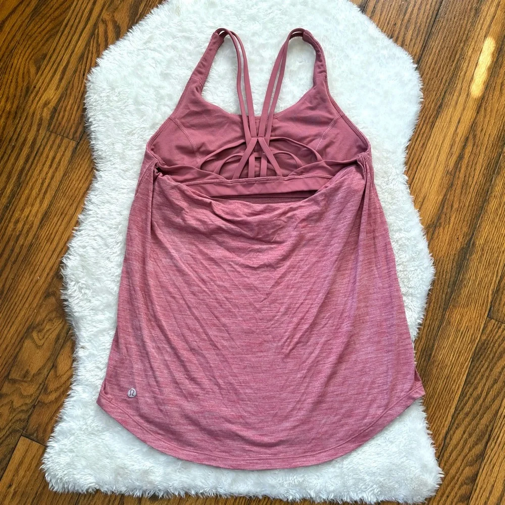 Lululemon Drapey Fit Movement to Movement 2 in 1 Sporty Tank in Cherry Sz 6 - Picture 12 of 12